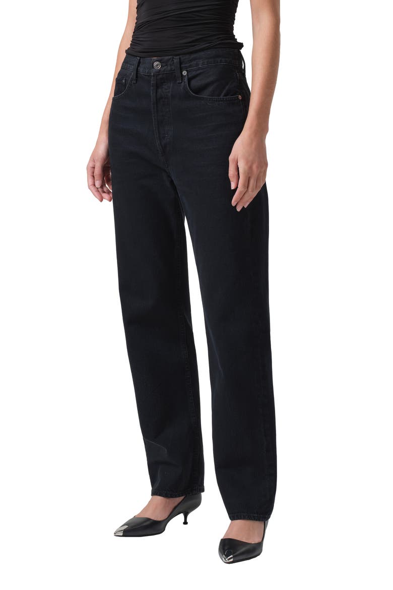 '90s Pinch Waist High Waist Straight Leg Jeans, Alternate, color, CRUSHED