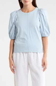Puff Sleeve Cotton T-Shirt