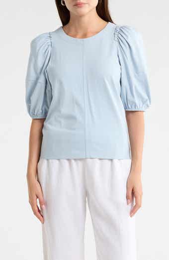 Puff Sleeve Cotton T-Shirt