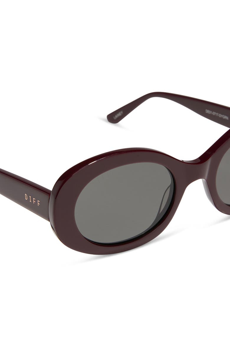 DIFF Lainey 52mm Oval Sunglasses, Alternate, color, Dark Cherry Lacquer / Grey