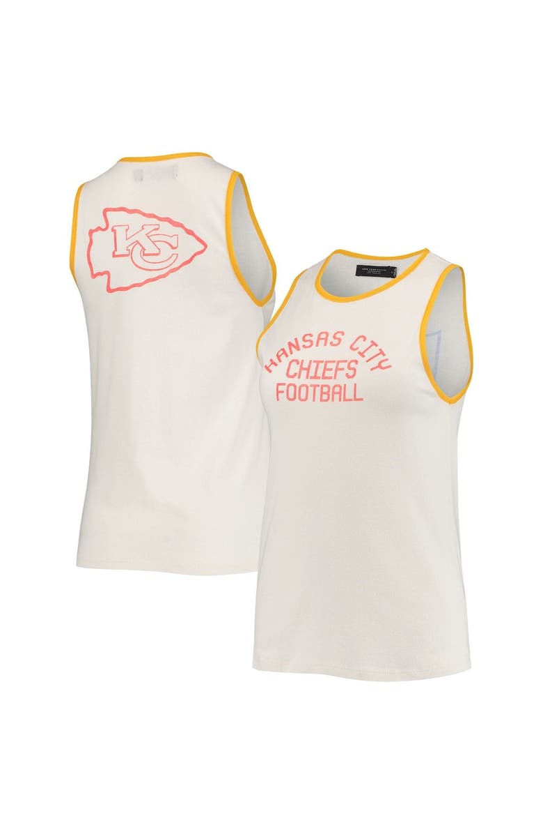 Junk Food Women's Junk Food White/Gold Kansas City Chiefs Throwback Pop Binding Scoop Neck Tank Top, Main, color, 