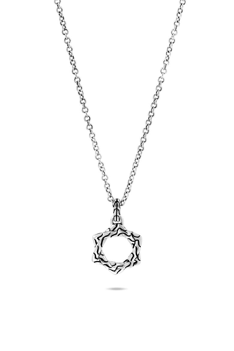 Star of David Sterling Silver Pendant Necklace, Main, color, SILVER