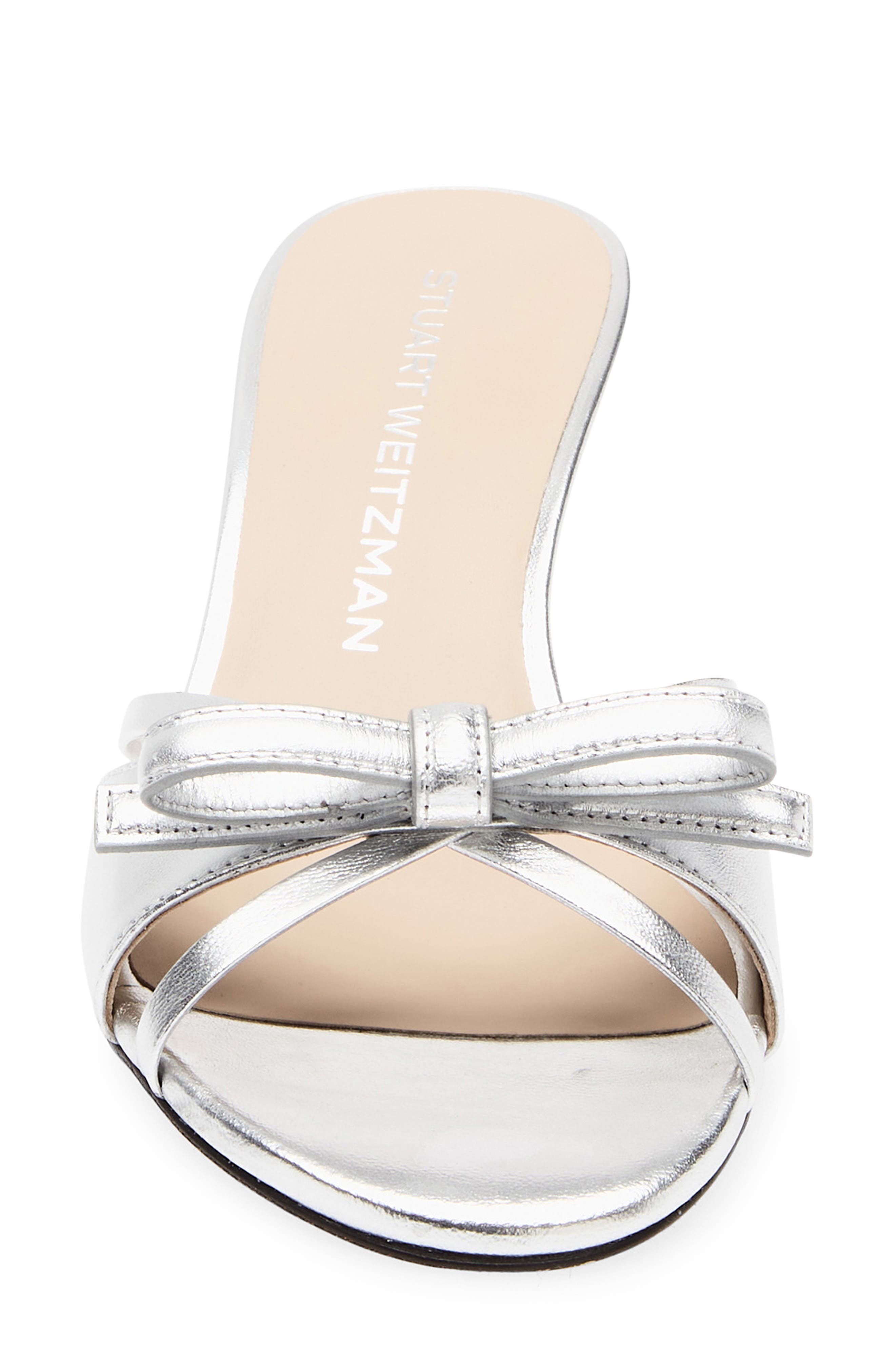 Stuart Weitzman Felicity Slide Sandal, Alternate, color, Silver