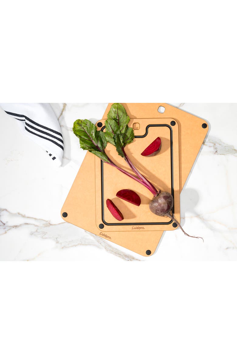 CUISIPRO Fibre Wood Cutting Board with Silicone Feet, 16 x 11 Inch, Alternate, color, Natural