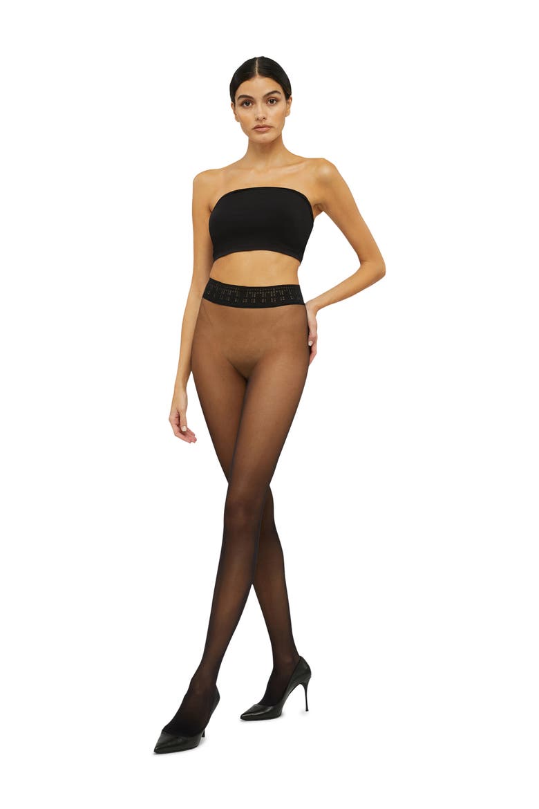 'Fatal 15' Seamless Tights, Alternate, color, BLACK
