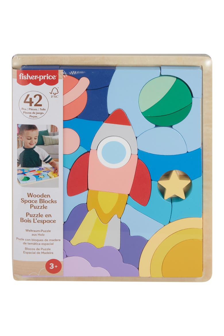 Wooden Space Blocks Puzzle, Alternate, color, ASST