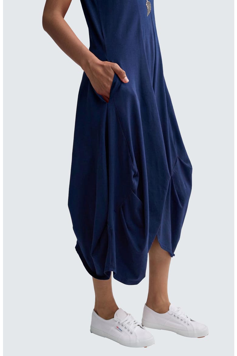 Calista Voluminous Jersey Dress, Alternate, color, Navy