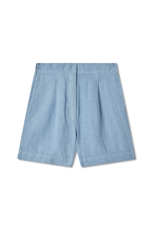 Vir Vita Relaxed Linen Short In Blue