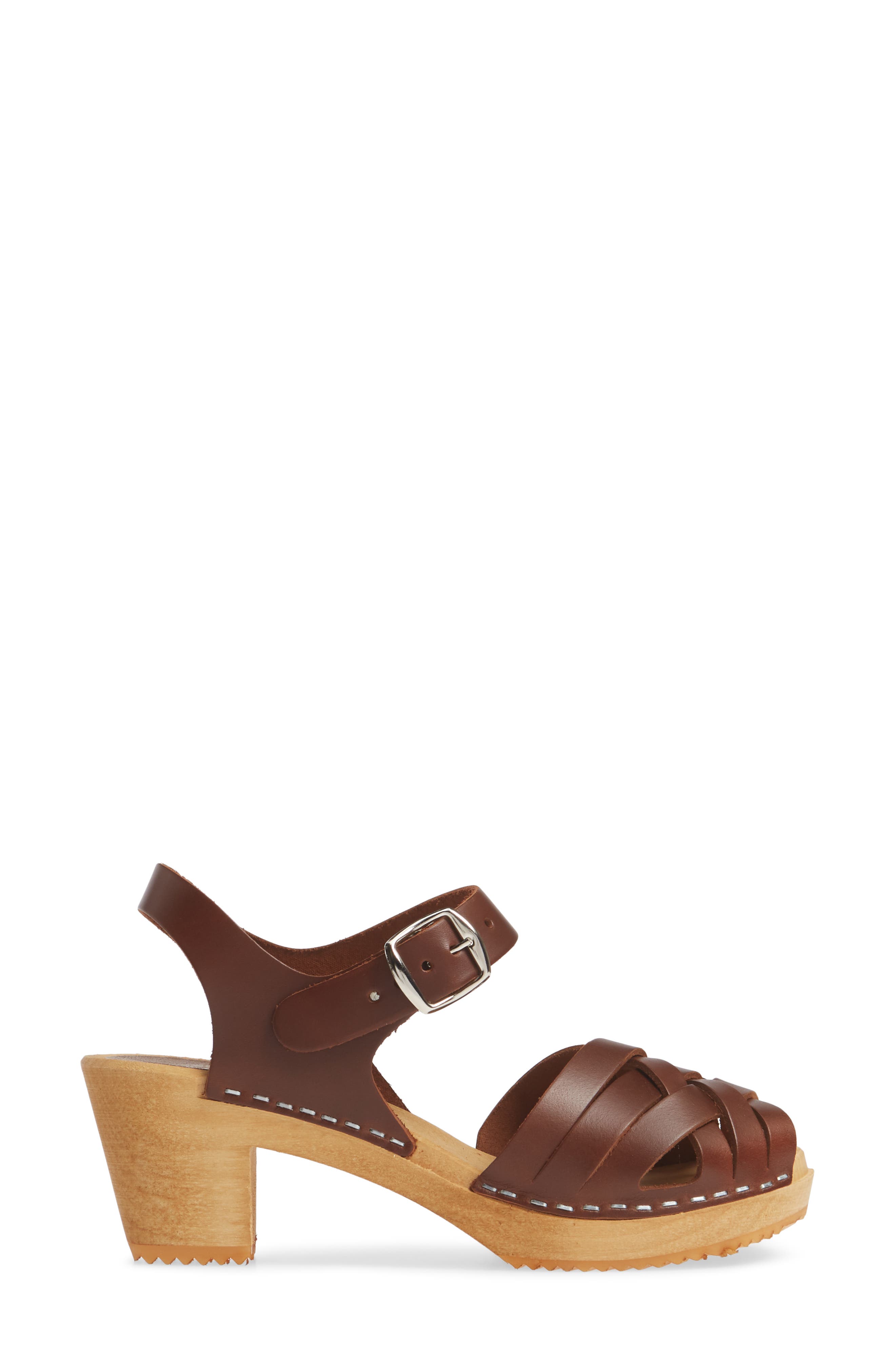Bety Clog Sandal, Alternate, color, BROWN LEATHER