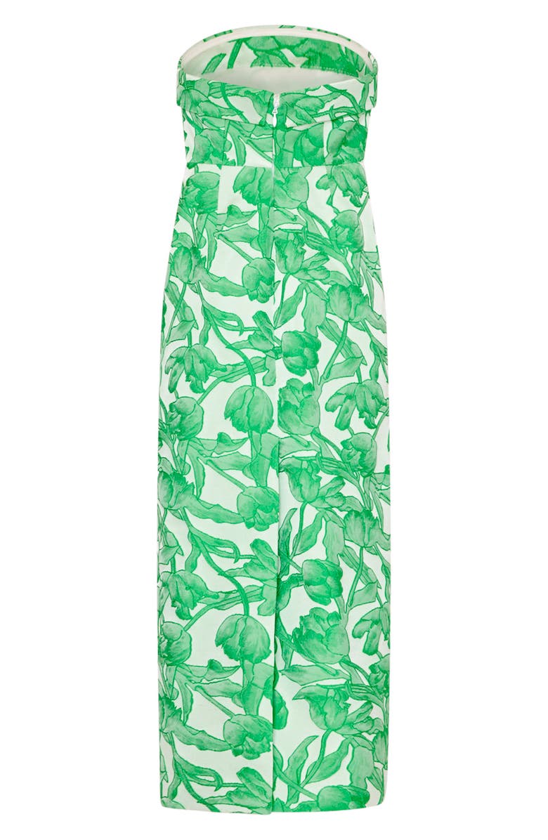 Milly Tulip Jacquard Strapless Dress, Alternate, color, 