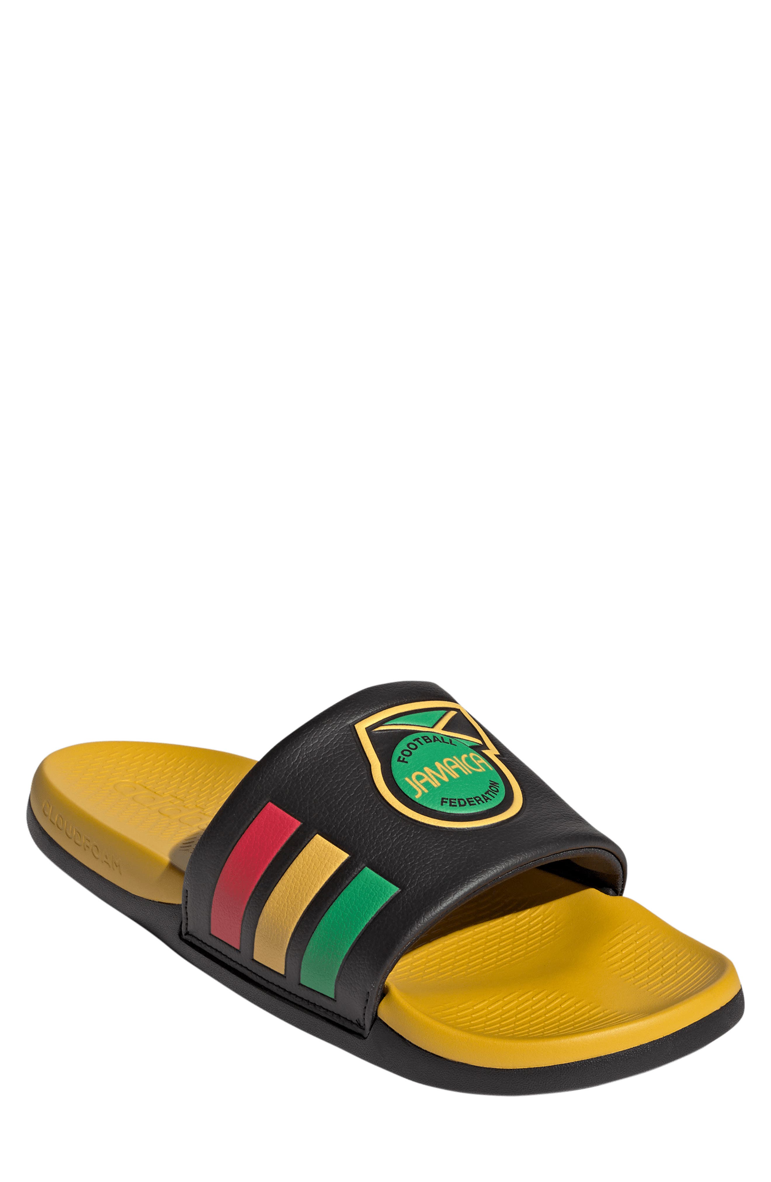 adidas Gender Inclusive Adilette Comfort 2.0 Jamacia Slide Sandal, Main, color, 