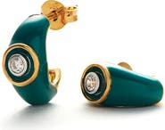 Missoma Cubic Zirconia Enamel Huggie Earrings
