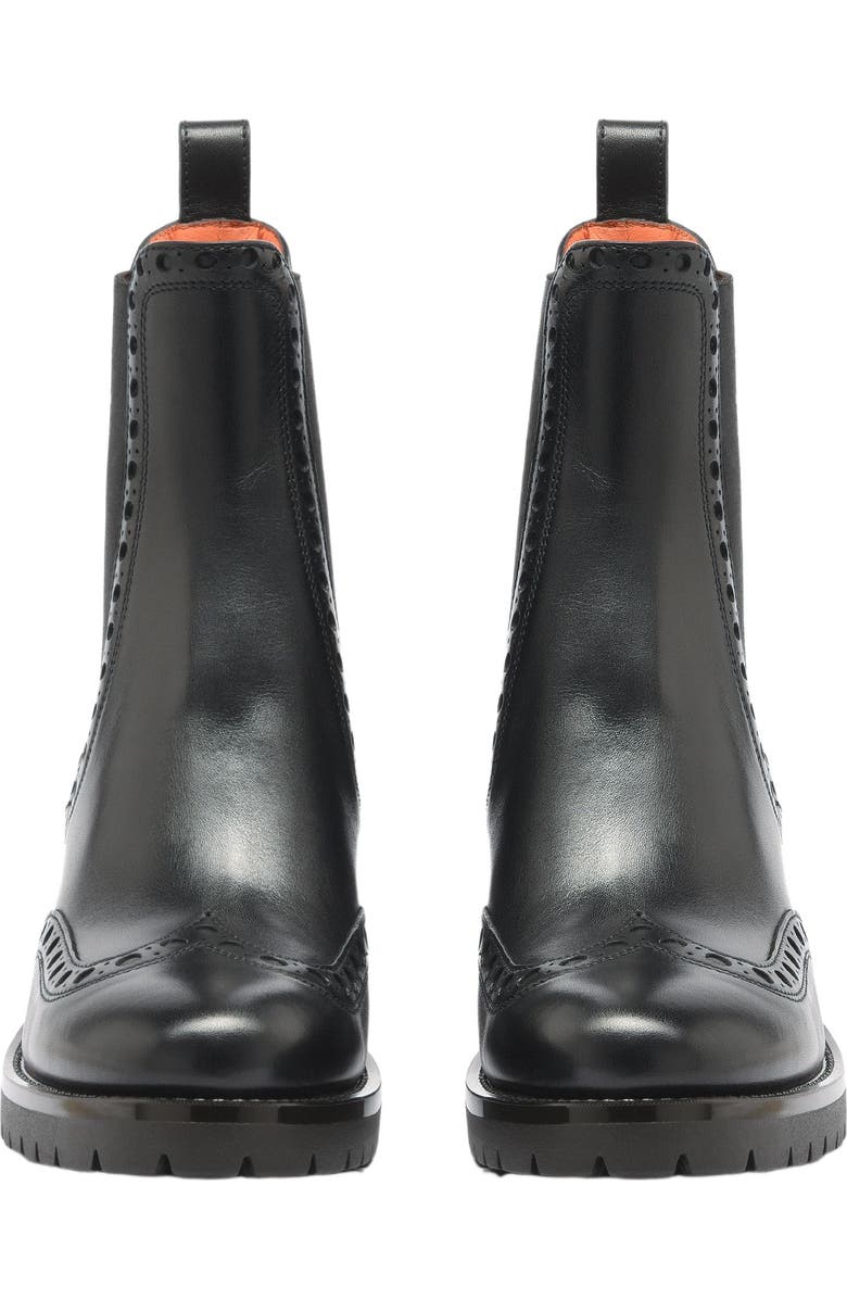 Santoni Leather Chelsea brogue boot, Alternate, color,
