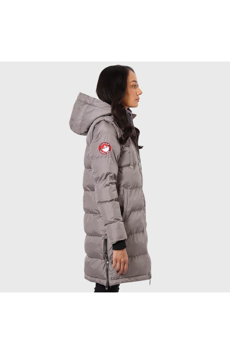 CANADA WEATHER GEAR Women's Long Heavyweight 2 in 1 Puffer Jacket and Vest, Alternate, color, Stone