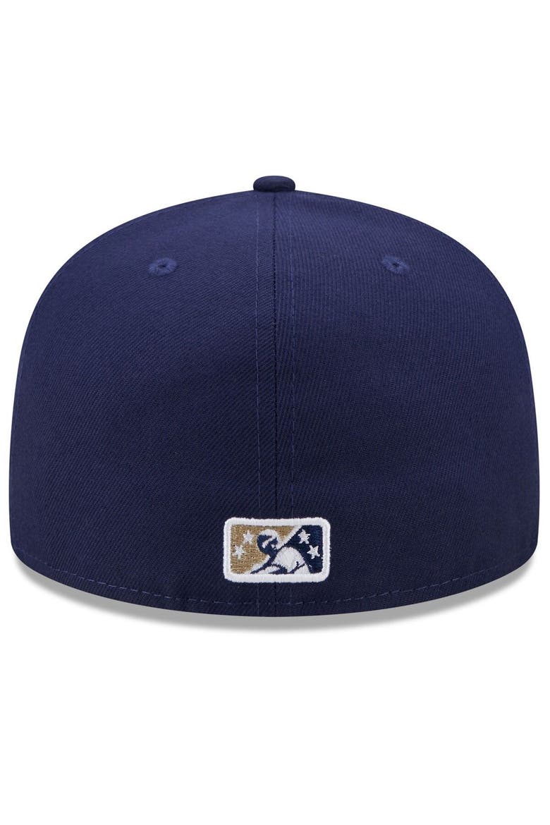 Men's New Era White/Navy Tri-City Dust Devils Marvel x Minor League 59FIFTY Fitted Hat, Alternate, color, White
