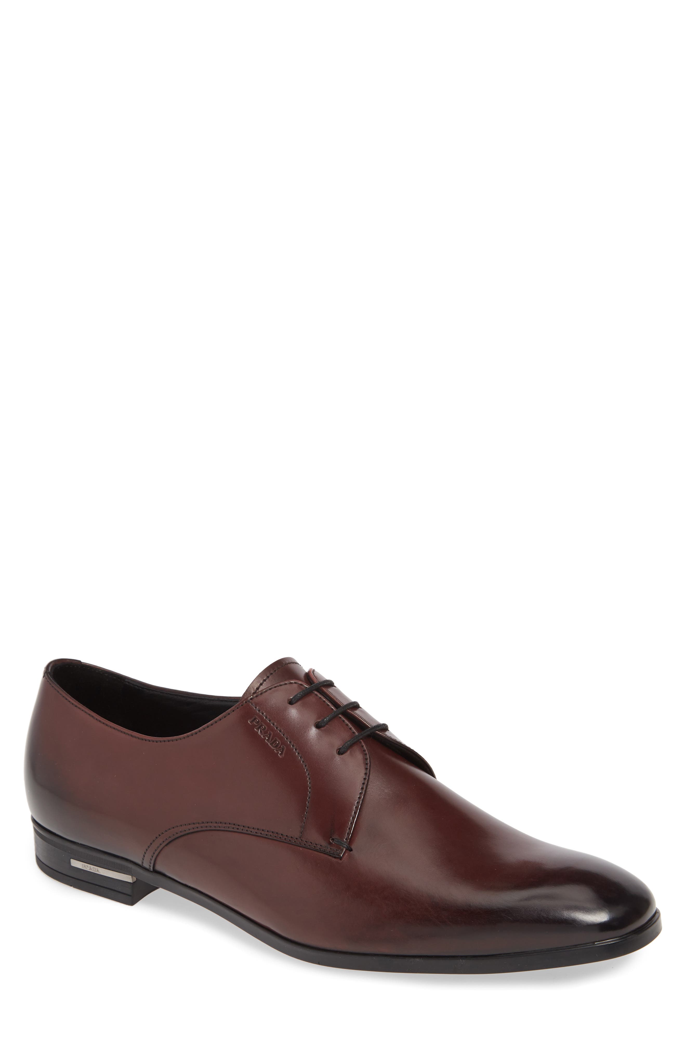 Spazzalato Plain Toe Oxford Derby, Main, color, CORDOVAN