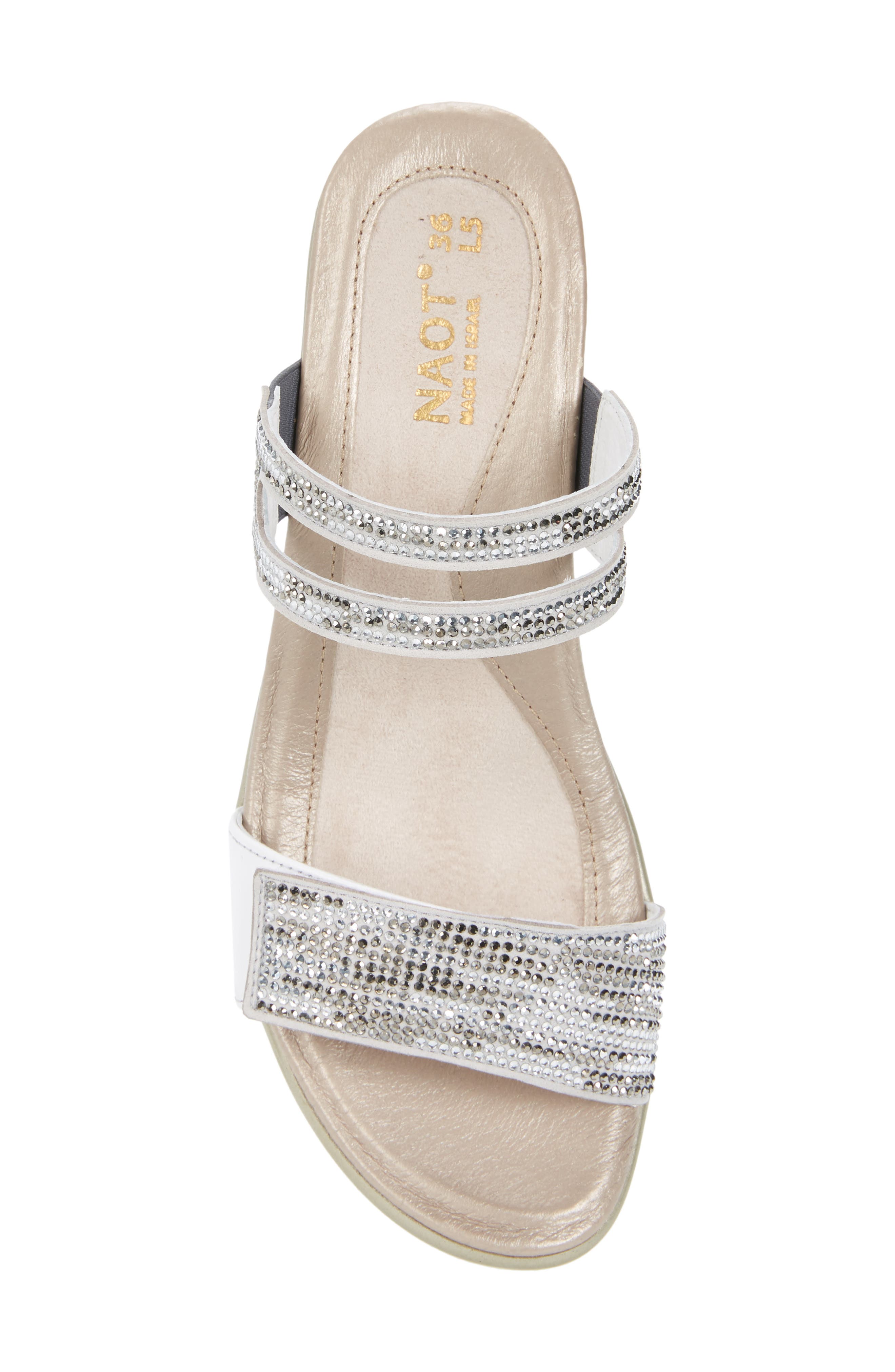 Temper Embellished Slide Sandal, Alternate, color, WHITE / PEARL METALLIC