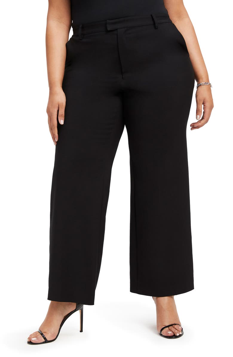 Good American Wide Leg Trousers, Alternate, color,