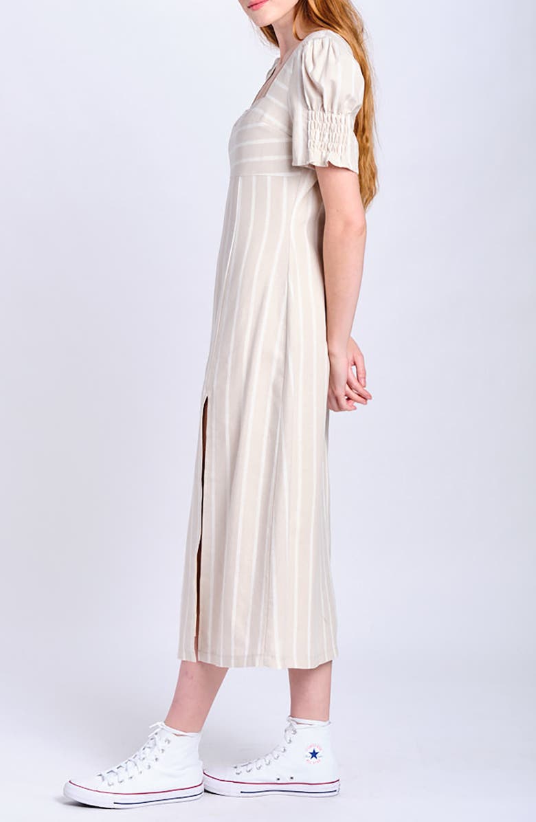 En Saison Stripe Linen Blend Midi Dress, Alternate, color, 