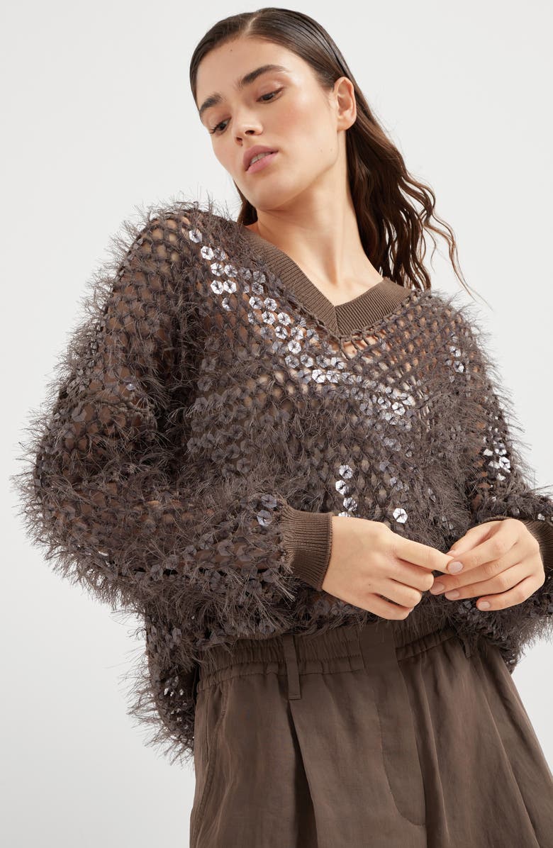 Brunello Cucinelli Dazzling Embroidery sweater, Alternate, color, 