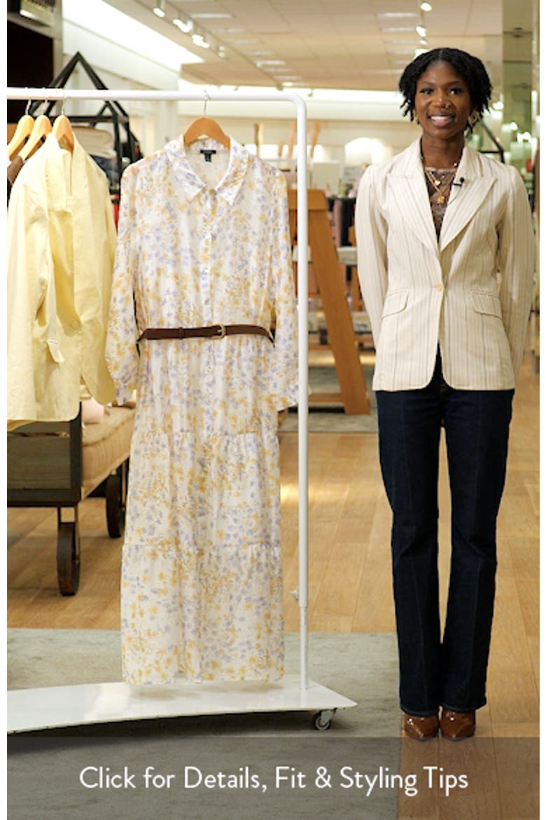 Floral Print Long Sleeve Maxi Shirtdress video