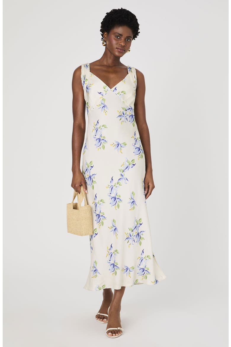 french connection ennis satin dress Ennis Vivian Floral Satin Maxi Dress (Women)