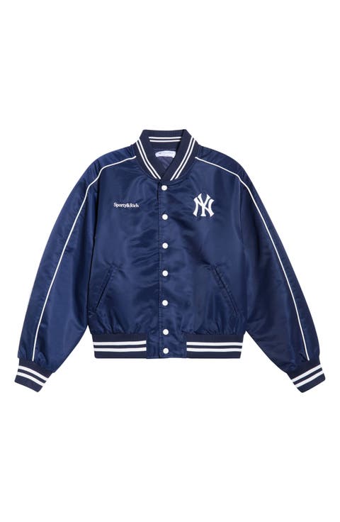 New York Yankees Curve Nylon Varsity Jacket