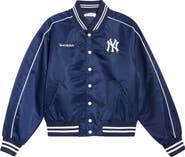 Sporty & Rich New York Yankees Curve Nylon Varsity Jacket
