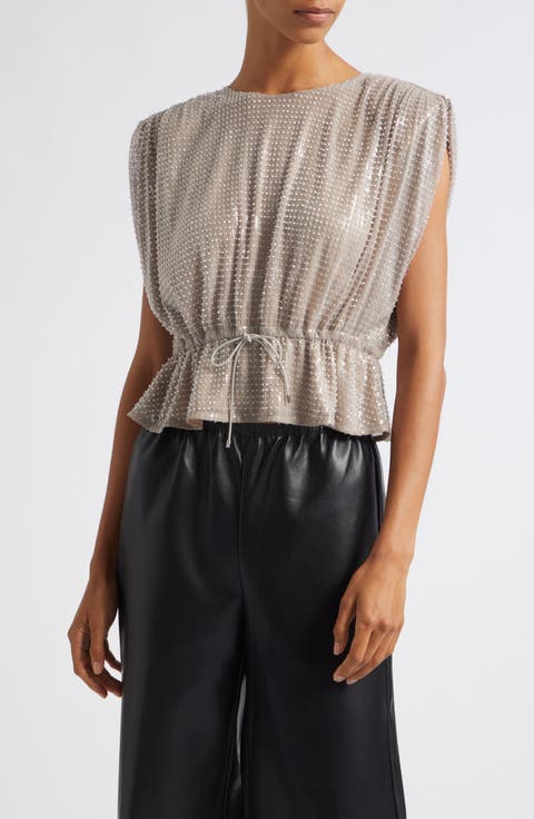 Talon Sequin Strong Shoulder Top