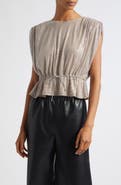 Toccin Talon Strong Shoulder Sequin Top