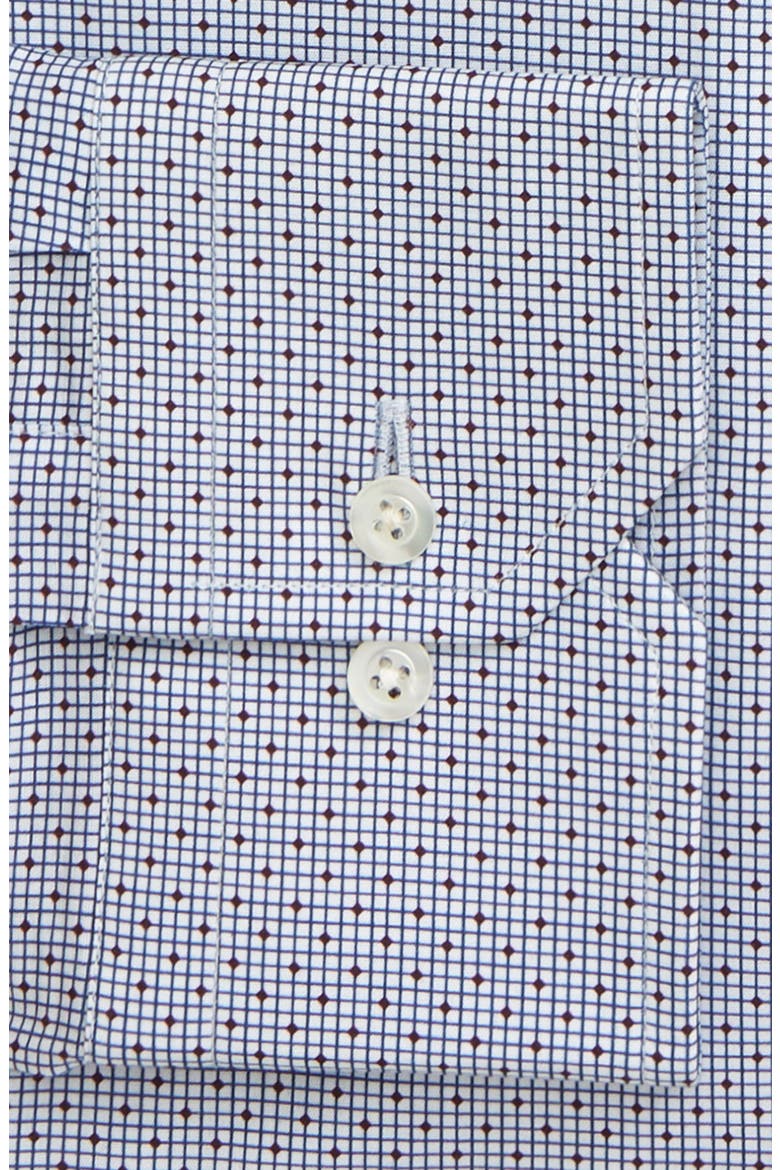 Trim Fit Diamond Dress Shirt, Alternate, color, WHITE