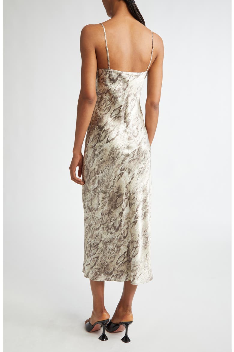 Seridie Snakeskin Print Silk Slipdress, Alternate, color, TAN MULTI