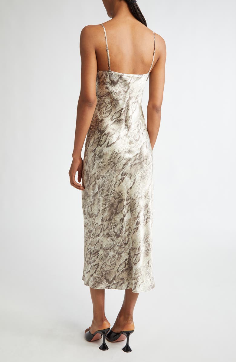 L'AGENCE Seridie Snakeskin Print Silk Slipdress, Alternate, color, 