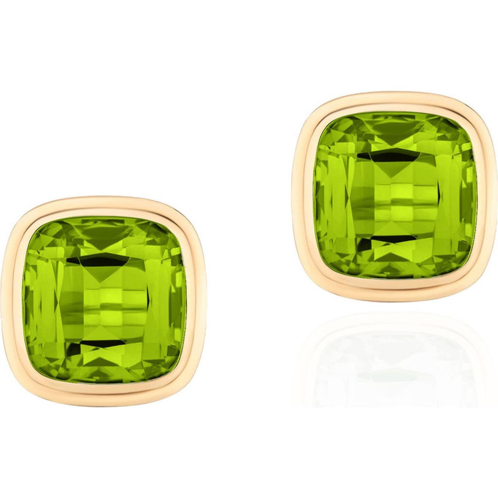 Goshwara Manhattan Cushion Cut Stud Earrings In Green