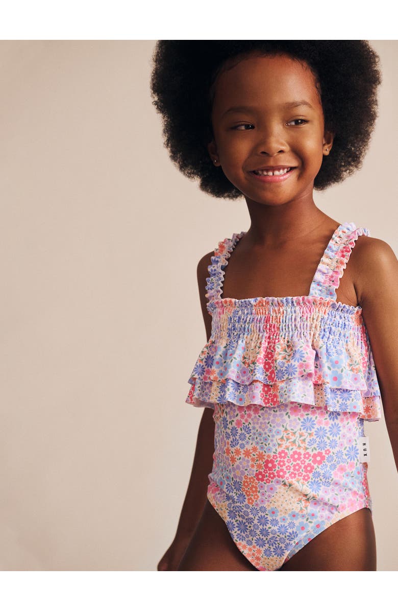 Huxbaby Shirred Swimsuit Floral Bloom, Alternate, color, Multi