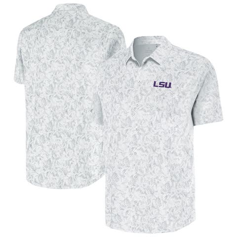 Men
s Antigua White LSU Tigers Lush Button-Up Shirt