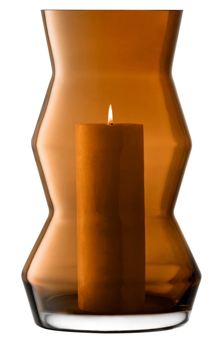 LSA Sculpt Glass Lantern/Vase, Alternate, color, Brown/ Mocha