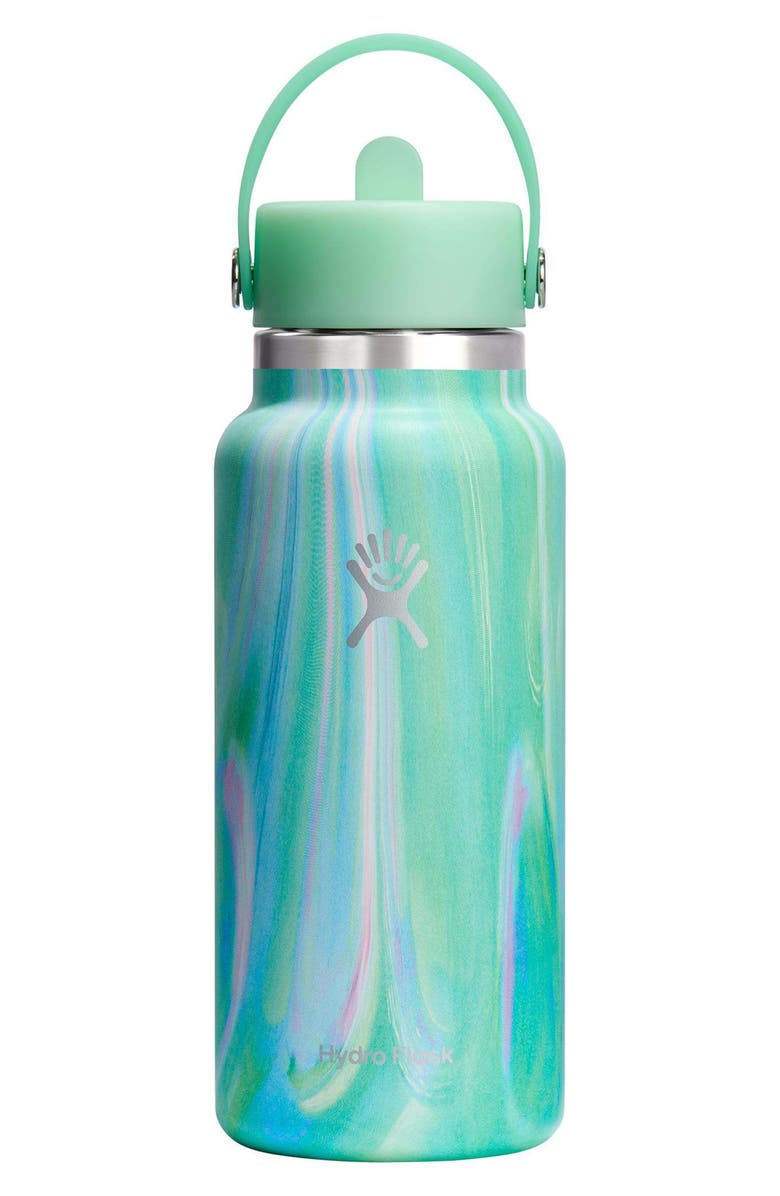 Hydro Flask 32-Ounce Wide Mouth Flex Straw Cap Water Bottle, Alternate, color, Jelly Green
