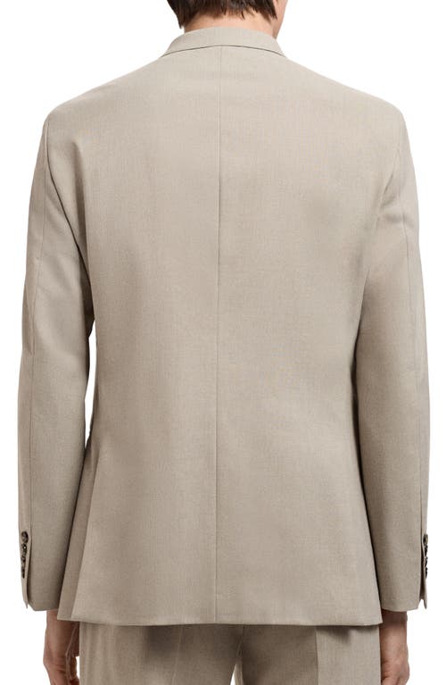 Mango Slim Fit Double Breasted Blazer In Neutral