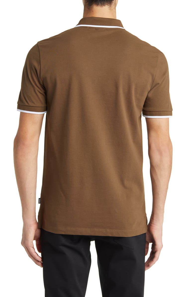 BOSS Parlay Tipped Polo, Alternate, color, Olive Brown