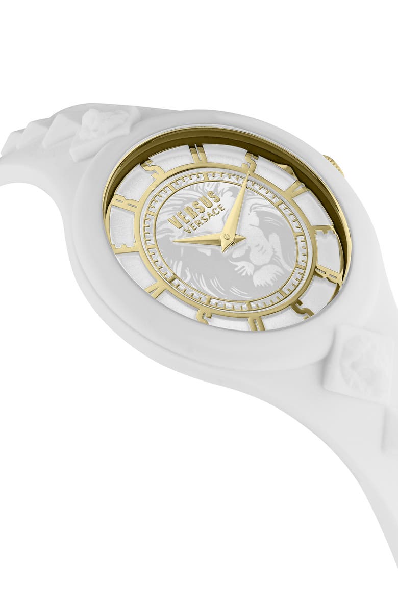 VERSUS Versace Versace Silicone Strap Watch, 39mm & Zip Case, Alternate, color, White