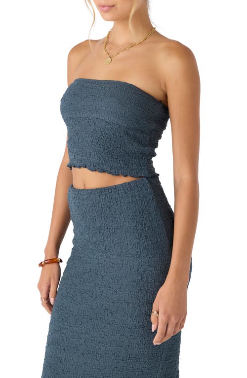 O'neill Terra Smocked Crop Tube Top In Slate