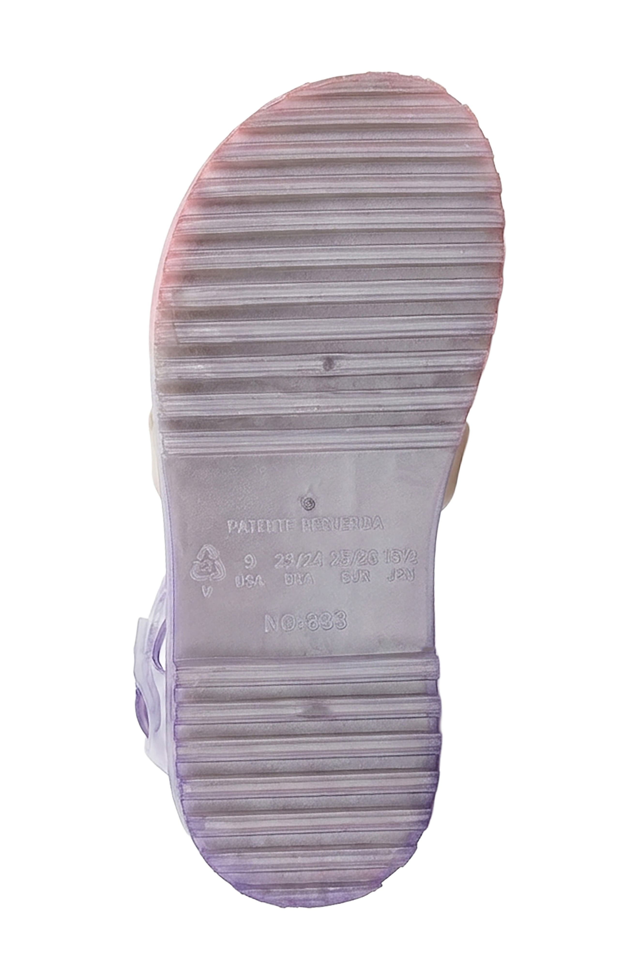 JELLYPOP Kids' Baleno Clear Glitter Sandal, Alternate, color, Pink Multi