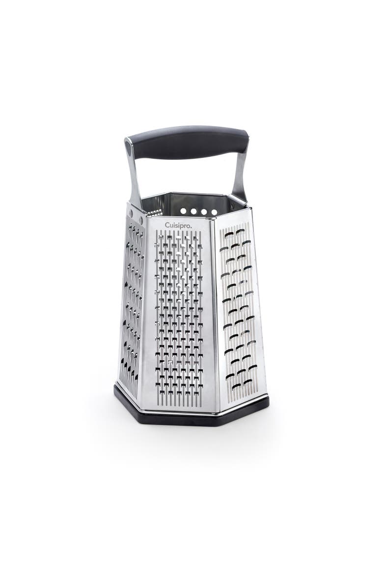 CUISIPRO 6 Sided Boxed Grater With Bonus Ginger Grater, Main, color, Silver