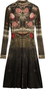 Desigual Floral Print Long Sleeve Minidress