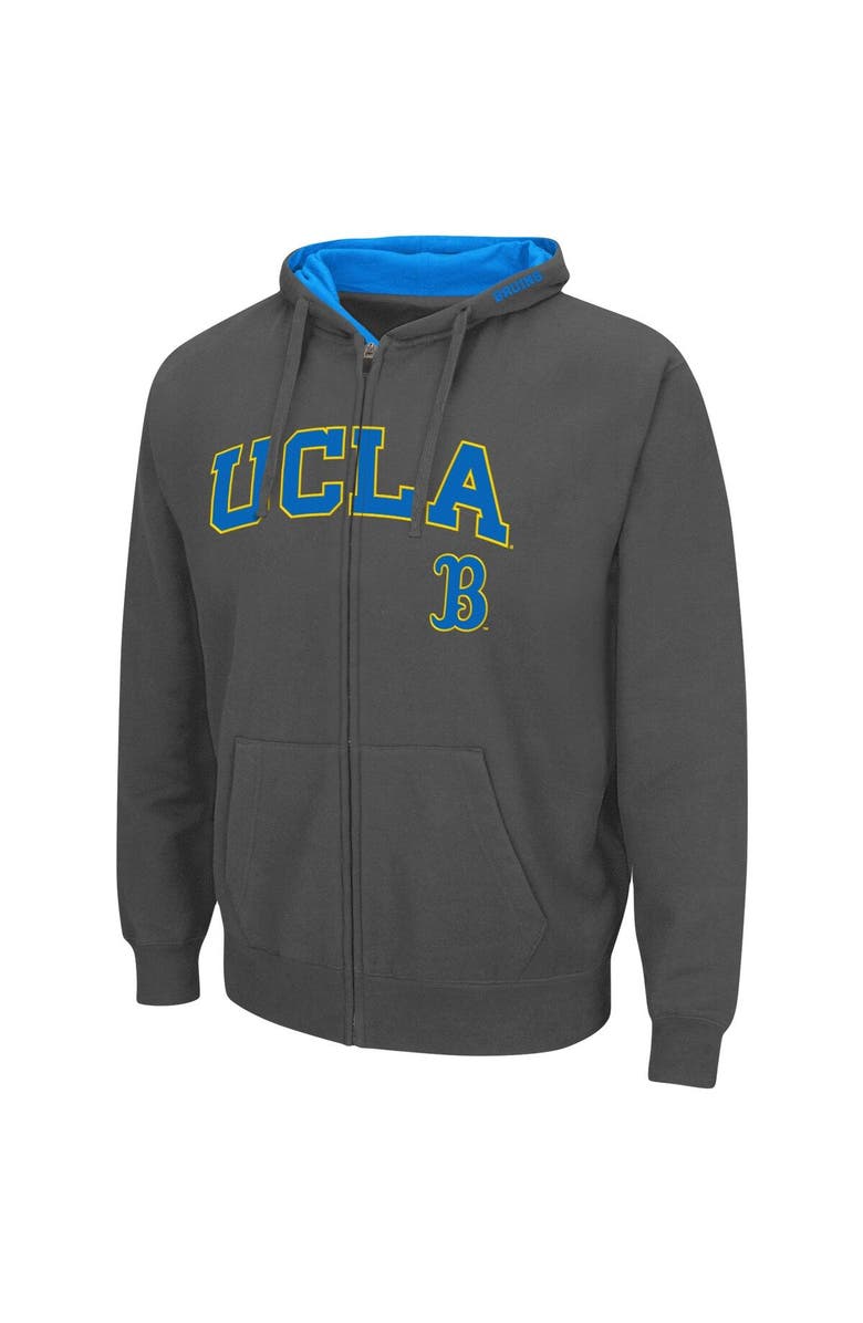 COLOSSEUM Men's Colosseum Charcoal UCLA Bruins Arch & Logo 3.0 Full-Zip Hoodie, Alternate, color, Charcoal