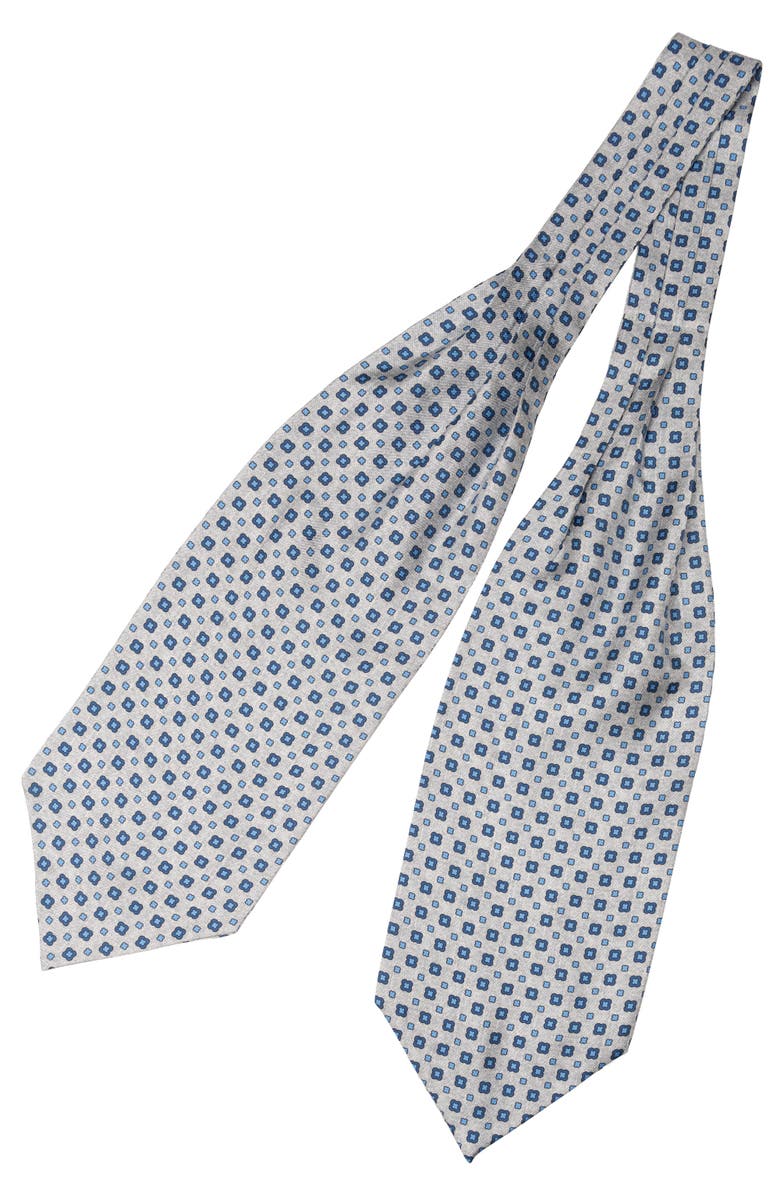 Elizabetta Ostuni - Silk Ascot Cravat Tie for Men, Alternate, color, Grey