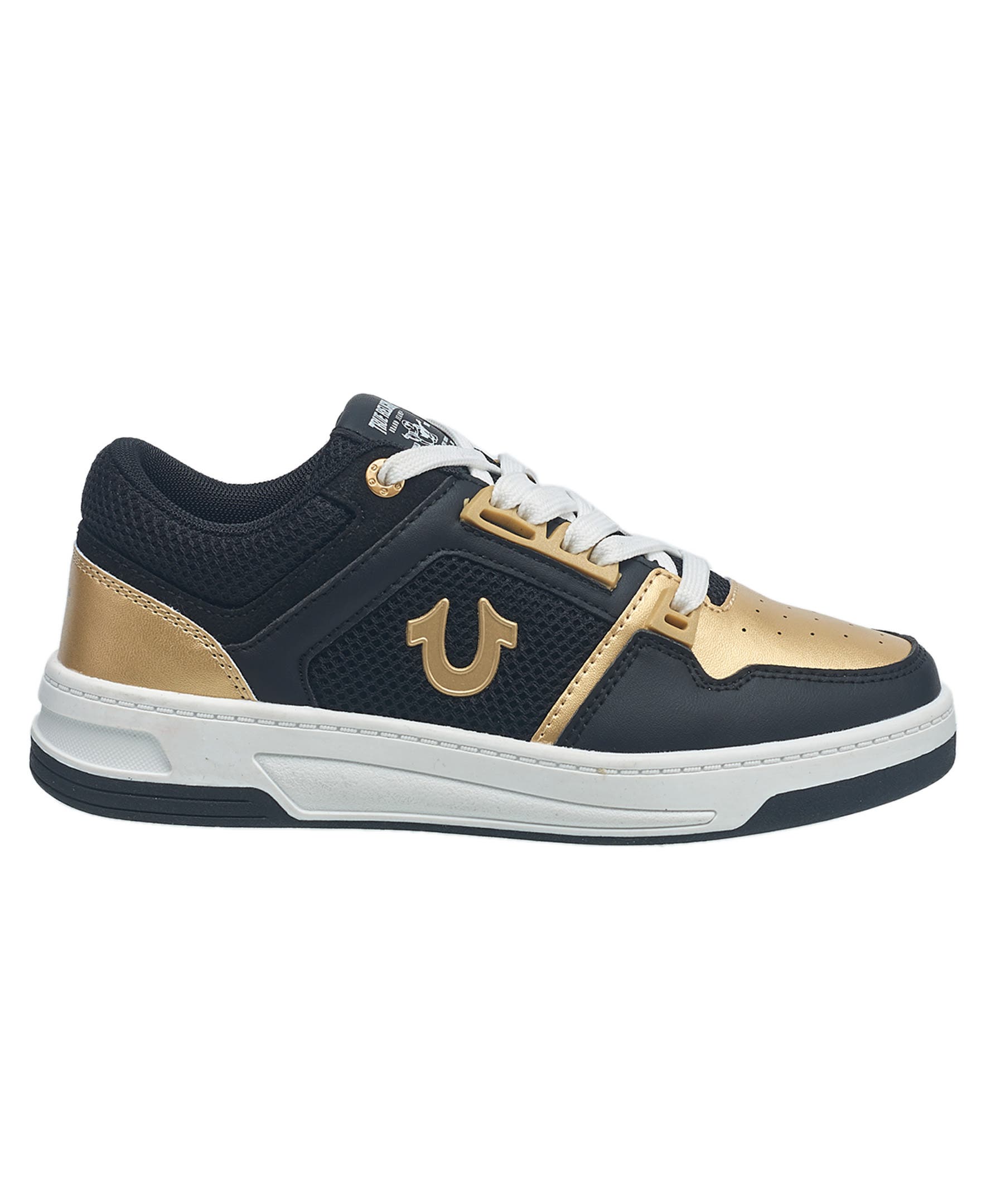 True Religion Boy's Trey Court Sneaker, Alternate, color, Black/Gold