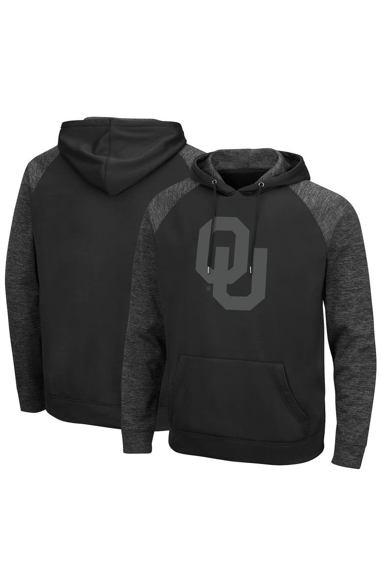 COLOSSEUM Men's Colosseum Oklahoma Sooners Blackout 3.0 Tonal Raglan Pullover Hoodie, Main, color, 