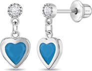 In Season Jewelry Turquoise Heart Dangle Girl Earrings